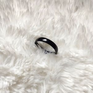 Black Stainless Steel Simple Fashion Ring Size 9